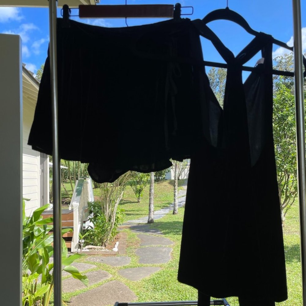 Black Velvet Free People Skort & Sacks Velvet Tank